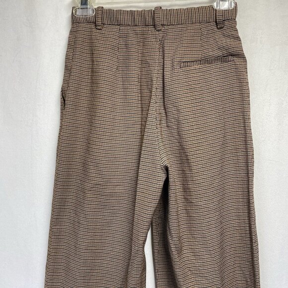 Wilfred High Waist Wide Leg Houndstooth Trouser Pants Women Sz 0 Beige Multi - Picture 13 of 16